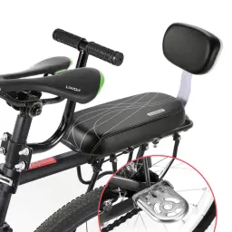Acessórios do ciclo peças de bicicleta assento traseiro sela da bicicleta assento da criança com encosto com alça apoio para os pés pedal - Image 3