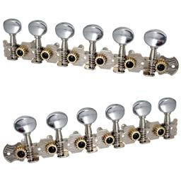 Cabeças de afinação de guitarra acústica de 12 cordas, chave 6l 6r, cabeças de máquina redondas, peças de substituição de instrumentos, acessórios de guitarras - Image 1