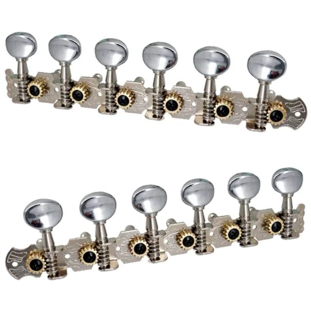 Cabeças de Afinação Redondas para Guitarra Acústica de 12 Cordas - Chave 6L 6R, Peças de Substituição e Acessórios Essenciais
