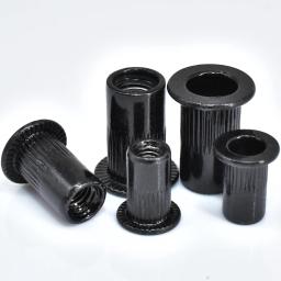 Porca de rebite de cabeça plana preta de aço carbono, inserção roscada, tampa Nutsert, rebites porcas, M3, M4, M5, M6, M8, M10, M12, 5-50pcs - Image 5