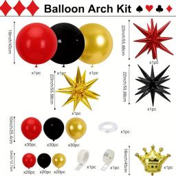 Explodindo Star Balloon Arch Kit, Dança Decoração, Aniversário, Bachelor Party, Celebração do Evento, Dia dos Namorados, Ouro, Vermelho, Preto, 160pcs - Image 3