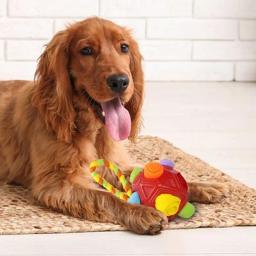 Brinquedo peludo do cão interativo, Brinquedos portáteis da bola do animal de estimação, Incentivos naturais, Slow Food Training Ball - Image 3