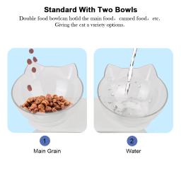 Tigelas de estimação cervical antiderrapante, tigela dupla gato, alimentação do cão, tigela de água, alimentador de alimentos para gatos - Image 2