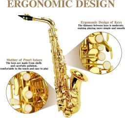 Saxofone Alto SLADE-Eb, instrumento profissional de sopro, alta qualidade latão E Flat Alto Sax, várias cores - Image 5