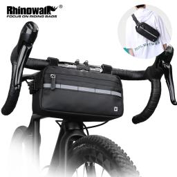 Rinowalk bolsa de guidão de bicicleta, bolsa impermeável multifuncional portátil de ombro para bike, acessório para quadro, 2021 - Image 1