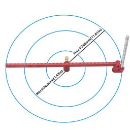Desenho ajustável Régua Círculo, bússola de alumínio, Scribe Centro Finder, Carpintaria de ponto fixo Círculo Linha Marcação Gauge, 300mm - Image 4