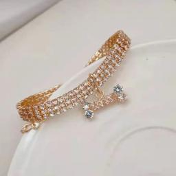 Colar ajustável para animais de estimação, coleira para cães e gatos com pingente de osso de zircônia e diamante, joias de luxo, metal, cobre, coleira para cachorro, suprimentos para cães - Image 6