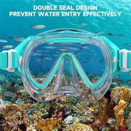 Conjunto de óculos de snorkel infantil com capa de nariz, máscara de mergulho antinevoeiro, equipamento de natação, vidro temperado, 180 °, 3-10 anos, meninos e meninas jovens - Image 5