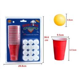 1 conjunto de 24 pces descartável copo plástico cerveja pong jogo kit bolas de tênis copos jogos de tabuleiro fontes de festa para ktv bar pub - Image 6