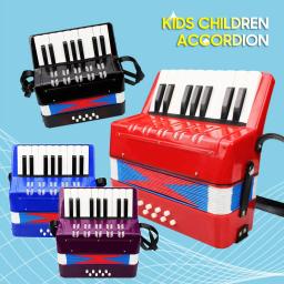 Mini acordeão infantil, 17 teclas, 8 graves, pequeno acordeão, instrumento musical educativo para iniciantes, presente de aniversário de estudante - Image 1