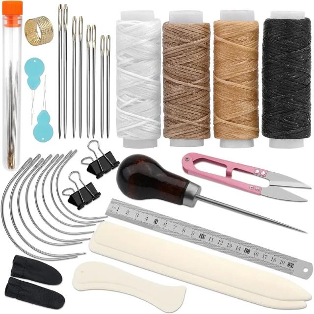 Kit BUDDUR de Faca Origami com Fio Encerado e Agulhas para Costura, Ferramentas para Dobramento de Papel e Acessórios de DIY em Couro para Artesanato.