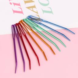 Fios de tricô agulhas para tapeçaria, Agulhas Bent Tip para Crochet, Grande Curva do Olho Agulha Blunt, Agulha de tecelagem, Ferramenta de costura, 2pcs - Image 3