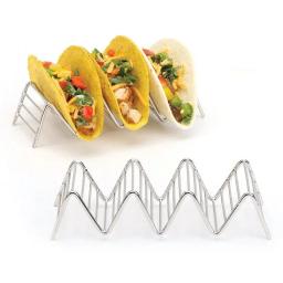 Suporte de Taco de Aço Inoxidável, Food Rack, Conchas, 1-4 Slots, Ferramenta De Cozimento De Cozinha, Suporte De Torta, Bakeware, Ferramentas De Cozinha - Image 3
