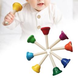 Sinos de mão para crianças e adultos, percussão inóspita, metal diatônico, sinos musicais para crianças, festa, coro, feriado, 8x8 - Image 3