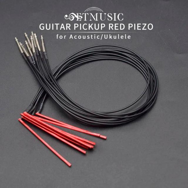 Captador de guitarra piezo vermelho para ukulele, violão acústico, banjo e bandolim - disponíveis em 40mm e 65mm, 1 peça