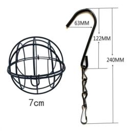Alimentador De Pássaro De Bola Gorda, Suporte De Suspensão De Metal, Ganchos para Jardim, Ao Ar Livre, 1X - Image 6