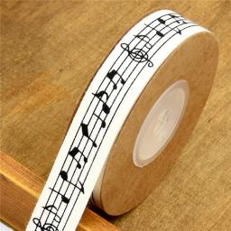 Notas Musicais Negras Materiais Impressos, Fita De Algodão, Costura DIY, Decoração Do Casamento, Acessórios De Cabelo Artesanais, 15mm, 5/8 ", 10m por Lote - Image 5