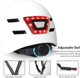 Capacete de bicicleta urbana com luzes LED dianteiras e traseiras para homens e mulheres, capacete de bicicleta adulto, capacete de ciclismo ajustável - Image 3