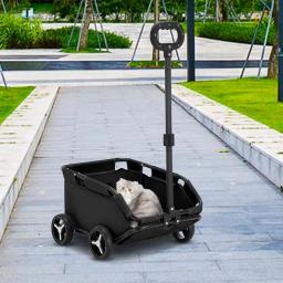 Carrinho de cachorro universal para cães pequenos, rolamento Cat Carrier, Pet Carriage, 4 rodas, leve, carrinho dobrável, carrinho de compras - Image 4