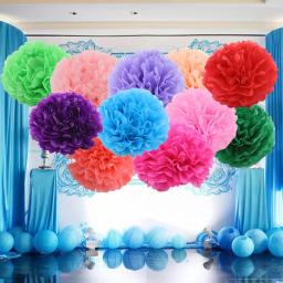 10/15/20/25/30cm Handmade Papel Tissue Pompoms Casamento Decorativa Papel Flores Bola Baby Shower Festa de Aniversário Decoração - Image 1