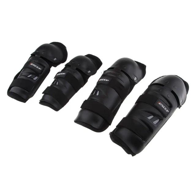Conjunto Protetores para Motocicleta: Cotoveleiras, Joelheiras e Guarda de Engrenagens para Equitação Externa - 4 Peças