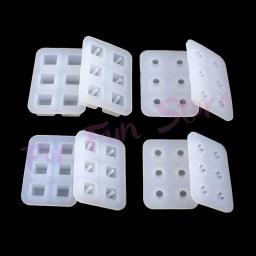 Moldes de silicone para contas divertidas, brincos pingentes com furos, molde de resina, molde de bola cubo, joias DIY, colar e pulseira 10mm, 8mm - Image 3