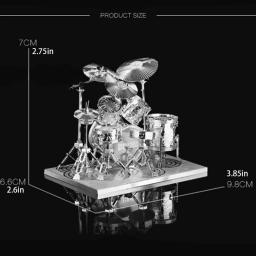 3D Metal Puzzle Model Kits para Crianças, Laser Cut, Jigsaw Toy, Drum Set, DIY - Image 6