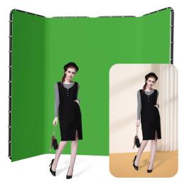 Moldura de fundo dobrável 2.4x4m com fotografia verde dobrada para tiktok kit de estúdio fotográfico ao vivo chromakey moldura de tela verde - Image 1