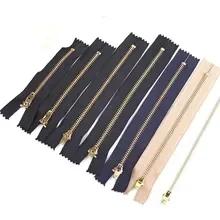 Zíper de Metal para Costura e DIY: Conjunto de 10 Peças de 8 a 25 cm para Acessórios de Vestuário e Jeans