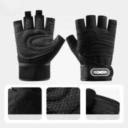 Luvas de ginástica fitness levantamento de peso pulseira luvas para homens mulheres treinamento de construção corporal esportes exercício ciclismo luva à prova de choque - Image 6
