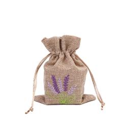 Impresso Lavanda Imitação Hemp Bag, Pequeno Saco De Embalagem De Presente, Bordado, Festa De Casamento, Decoração De Casa, Ornamentos, 10x14cm, 5Pcs - Image 5