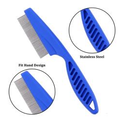 Aço inoxidável Flea Tick Comb para Pet, Comfort Pente de cabelo para gato e cachorro, Home Pet Care, 6pcs - Image 5