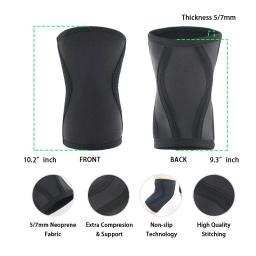 Joelheiras Neoprene para Homens e Mulheres, Luva 7mm, Suporte, Compressão Esportiva de Ginásio, Protetor de Joelho para CrossFit e Powerlifting, 1 Par - Image 6