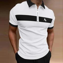 Polo de poliéster com impressão digital 3D masculino, camisa esportiva de manga curta casual, camisa de golfe de secagem rápida, verão, nova - Image 2