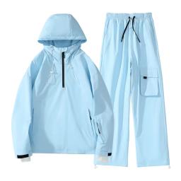 Terno de esqui feminino à prova dwindproof água vento esqui e snowboard velo jaqueta calças definir inverno grosso quente trajes neve ao ar livre wea - Image 5