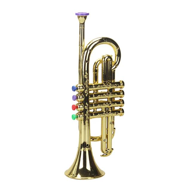 Trumpet Horn Deluxe: Instrumento de Sopro Colorido de 3 Teclas para Crianças