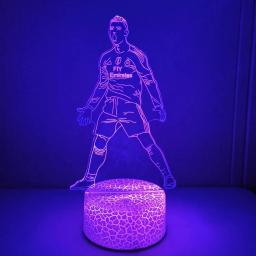 3D Lâmpada Modelo Painel Acrílico para Luz Noturna, Jogador De Futebol, Futebol, LED, Base, Presente De Ano Novo, Decoração Da Família, Dropship - Image 6