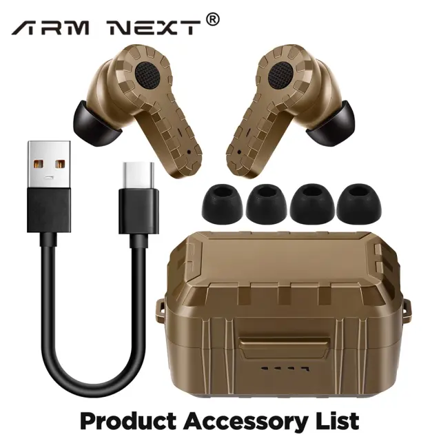 Earbuds de Proteção Auditiva NRR com Tampões Eletrônicos para Tiro - Redução de Ruído de 27dB