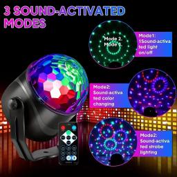 Strobe Light com Controle Remoto, Som Ativado, Disco Ball, Lâmpadas para Casa, Quarto, Festas, Aniversário Infantil, Casamento, Bar, 7 Cores - Image 4
