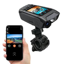 Multifunções Esporte DV Dash Cam com Chifre de Luz, 4K Câmera de Ação Capacete de Bicicleta, Tela HD, Motocicleta, Bicicleta, Ciclismo, 3 em 1 - Image 1