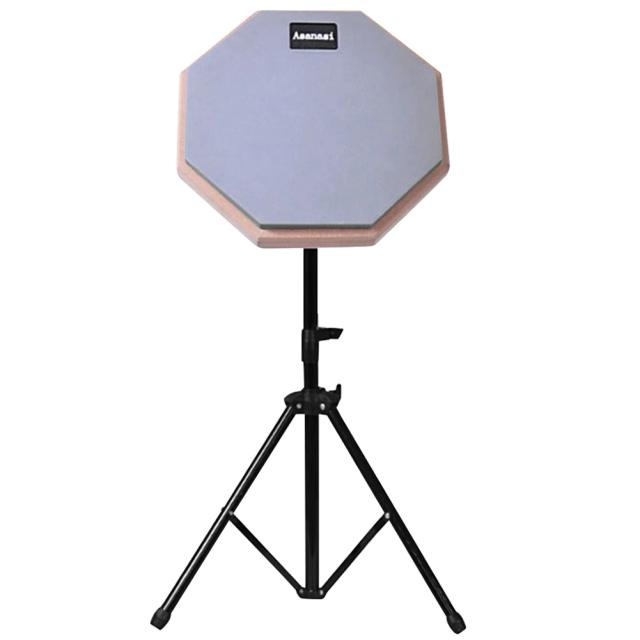 Drum Pad de Prática em Borracha com Suporte Ajustável - Snare Drum à Prova de Choque, 8" para Treinamento Eficiente
