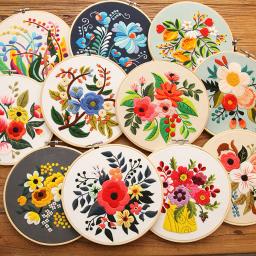 Padrões florais Bordados Bordados Conjunto, Kits de Ponto Cruz, Bordados de Mão para Iniciantes, Amante Artesanal DIY - Image 1
