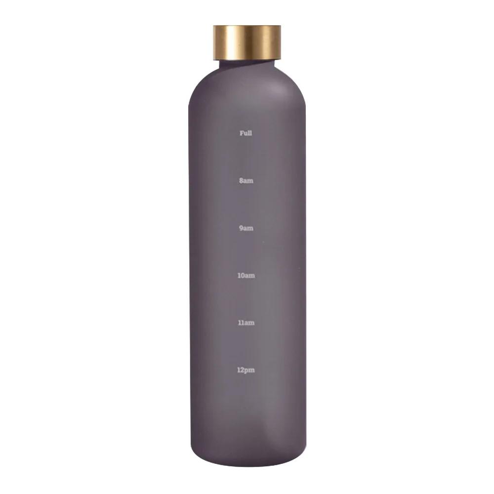 Garrafa De Água 1L Com Marcador De Tempo Reutilizável À Prova De Vazamentos Esportes Garrafa De Água para Fitness Esportes Ao Ar Livre Viagem Frosted Drink Bottles - Image 1