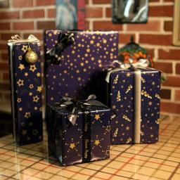 Papel Kraft Wrapping Craft, Decoração De Caixa De Presente, Cor Azul, Alce, Árvore De Natal, Boneco De Neve, Aniversário, Natal, Festa De Casamento - Image 5