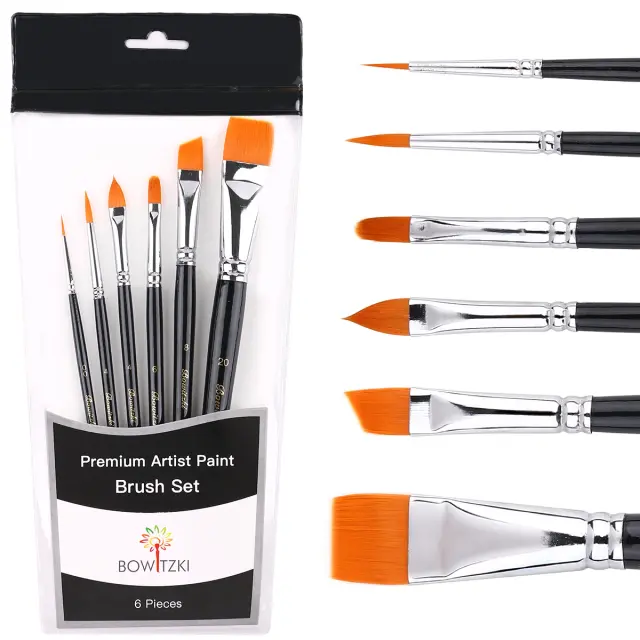 Pincéis Bowitzki Profissionais para Pintura Facial, Aquarela e Arte em Unhas