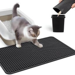 Impermeável dupla camada Pet Litter Mat, caixa de vaso sanitário do gato, areia antiderrapante, tapete lavável, almofada limpa, Pet Clean Supplies - Image 1