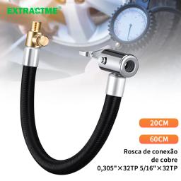 Extractme pneu inflator mangueira da bicicleta motocicleta carro pneu ar inflator mangueira inflável bomba tubo de extensão mandril ar com conector - Image 1