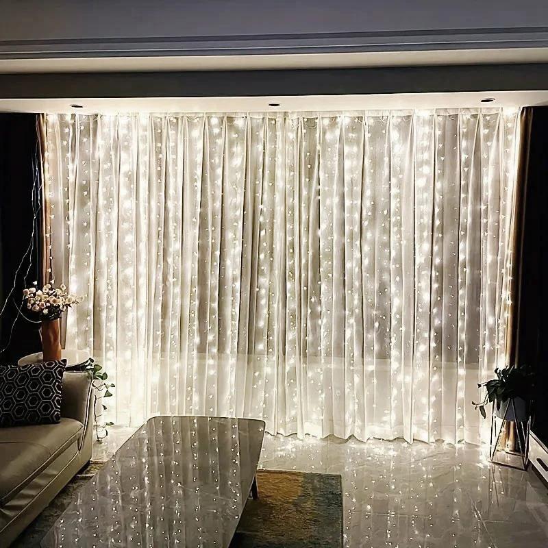 Luzes de cortina LED com controle remoto, USB, adequado para casa, quarto, casamento, festa, janela, parede, Dia das Bruxas, Decoração de Natal, 1 Pc - Image 1