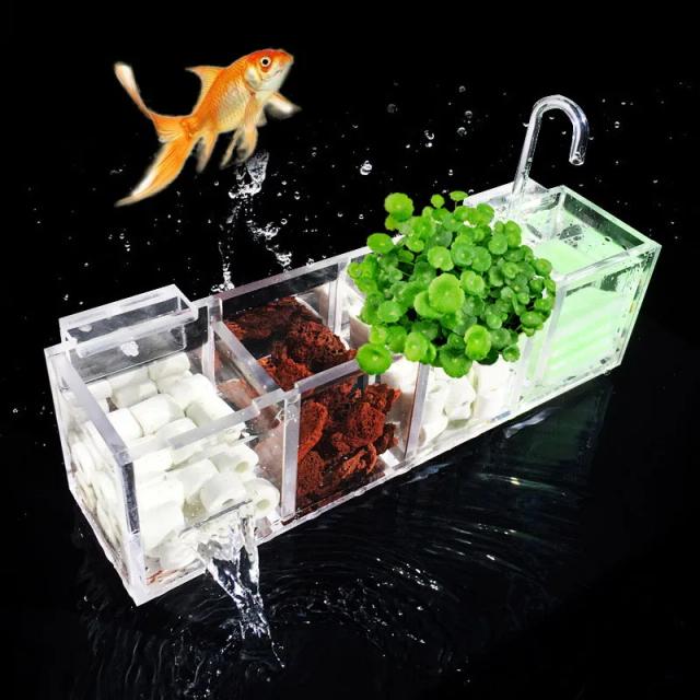 Tanque de Peixes Transparente com Filtro Externo e Aumento de Oxigênio, Aquário Acrílico Ideal para Suprimentos de Peixe