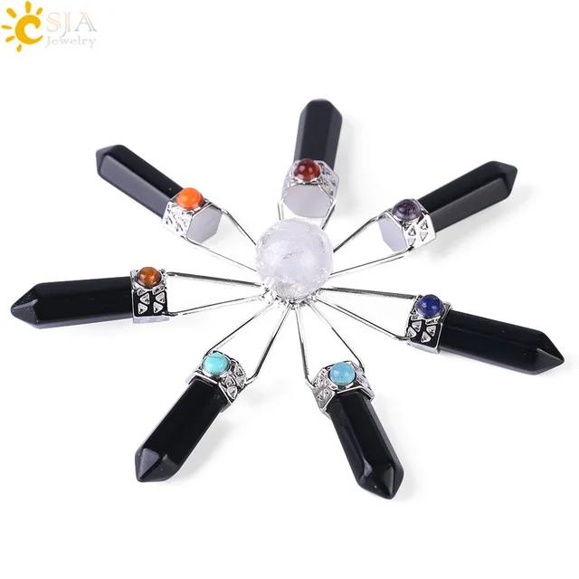 Pedras Naturais em Forma de Pirâmide para Decoração e Meditação, Pêndulo Espiral Energético com 4 Pontos, G316